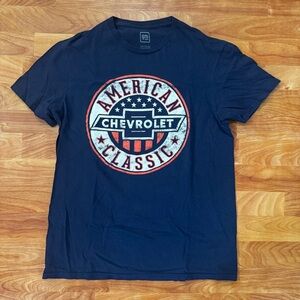 Chevy GM Chevrolet American Classic T-Shirt Men’s Size Medium Navy Blue NICE!